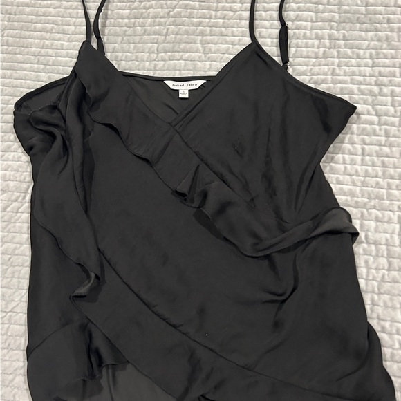 Black Ruffled Silk top - Picture 1 of 2